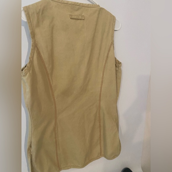 Light Yellow Women’s 3 Pocket Button Up Safari Style Vest Stretchy Cotton Sz M - Picture 8 of 10